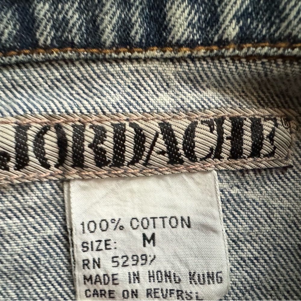 Vintage Jordache Y2K 80s 90s Stone Acid Washed Oversized Denim Jacket Medium M - Picture 3 of 4